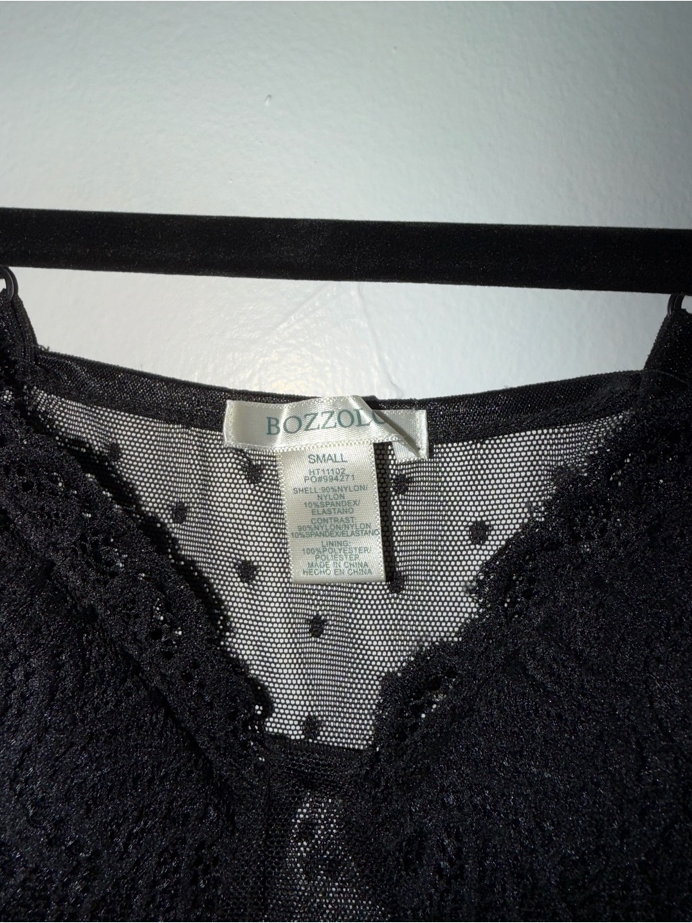 Bozzolo Black Lace Mesh Camisole - Picture 3 of 3